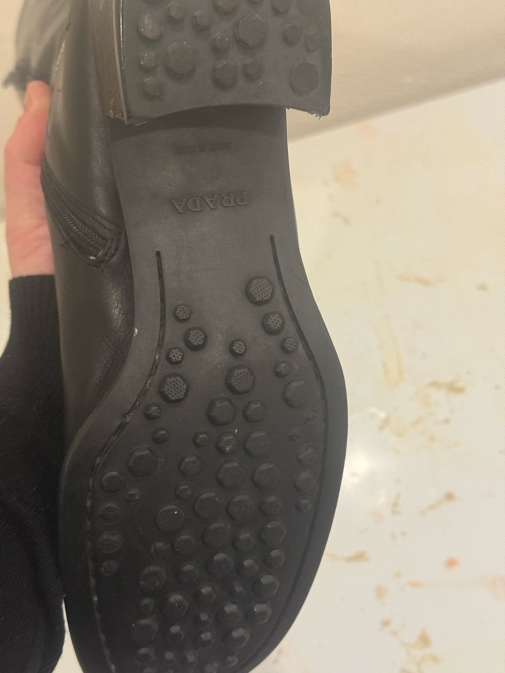 Y2K Prada Black Leather Knee High Riding Boots - Barney’s NY Exclusive  7.5 - Picture 4 of 12